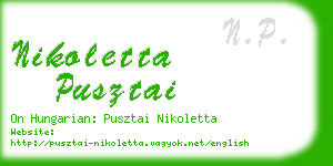 nikoletta pusztai business card